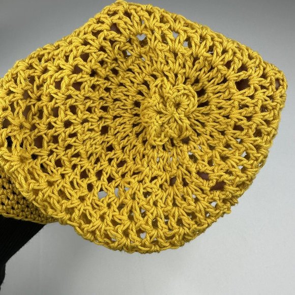 Handmade New Clem Hobbii Rainbow Turkish‎ Cotton Yellow Knit Beanie- Adult S/M - Picture 9 of 10
